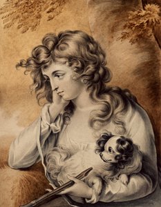 Maria, en karakter fra Lawrence Sternes A Sentimental Journey, indgraveret af Peltro William Tomkins, 1808 af English School